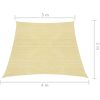 Solsegel 160 g/m² beige HDPE vidaXL 3/4 x 2 m – miniatyr 7