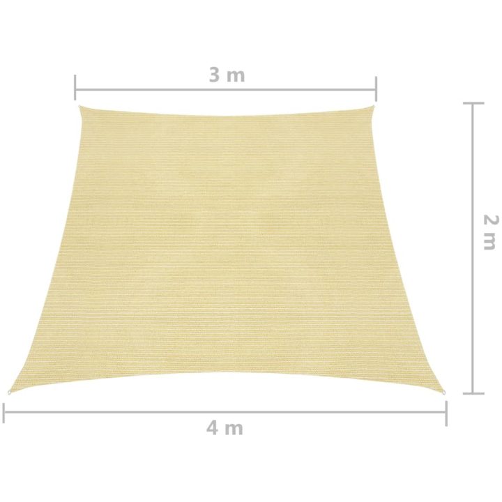 Solsegel 160 g/m² beige HDPE vidaXL 3/4 x 2 m – bild 7