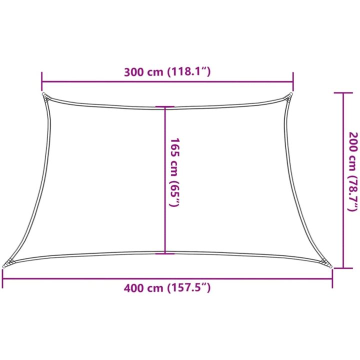 Solsegel 160 g/m² beige HDPE vidaXL 3/4 x 2 m – bild 10