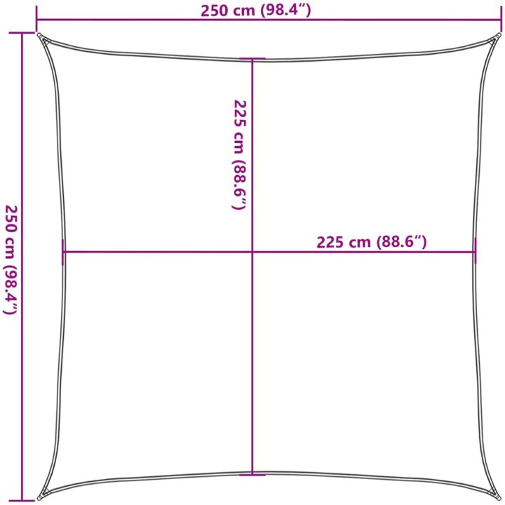 Solsegel 160 g/m² fyrkantig terrakotta HDPE vidaXL 2.5 x 2.5 m – bild 10