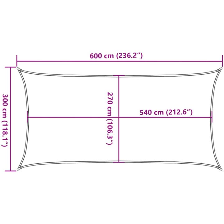 Solsegel 160 g/m² gråbrun HDPE vidaXL 3 x 6 m – bild 10