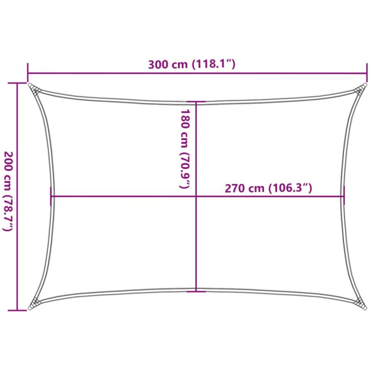 Solsegel 160 g/m² gräddvit 2x3 m HDPE vidaXL 3 x 2 m – bild 10