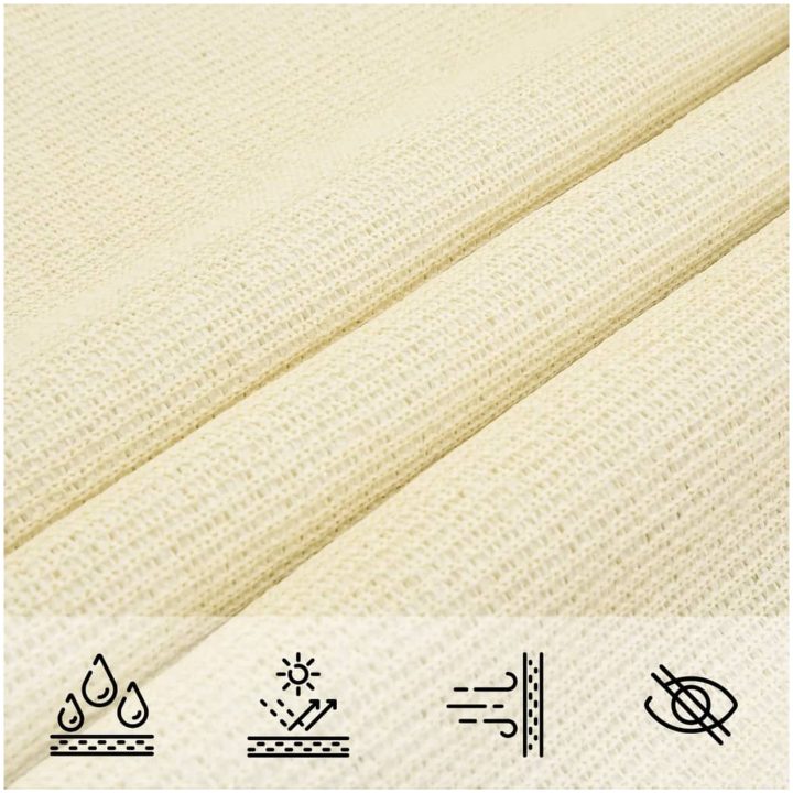 Solsegel 160 g/m² gräddvit HDPE vidaXL 2.5 x 2.5 x 3.5 m – bild 7