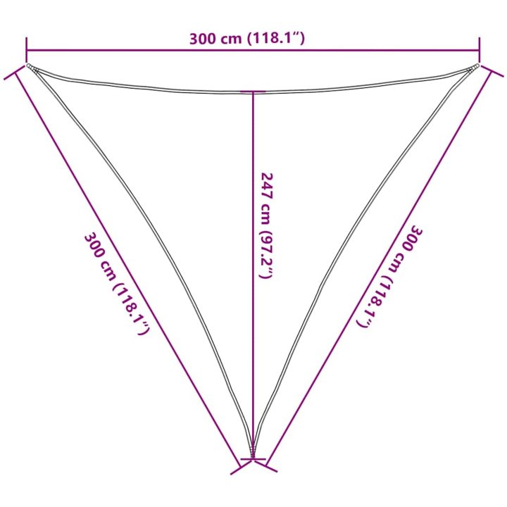 Solsegel 160 g/m² gräddvit HDPE vidaXL 3 x 3 x 3 m – bild 10
