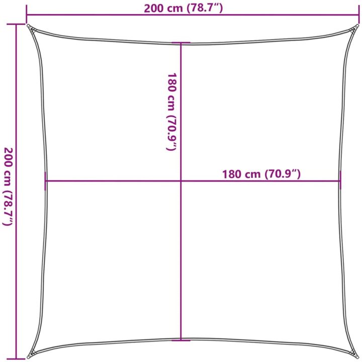 Solsegel 160 g/m² kvadratisk ljusgrön HDPE vidaXL 2 x 2 m – bild 10