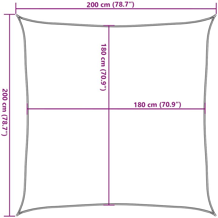 Solsegel 160 g/m² orange HDPE vidaXL 2 x 2 m – bild 10