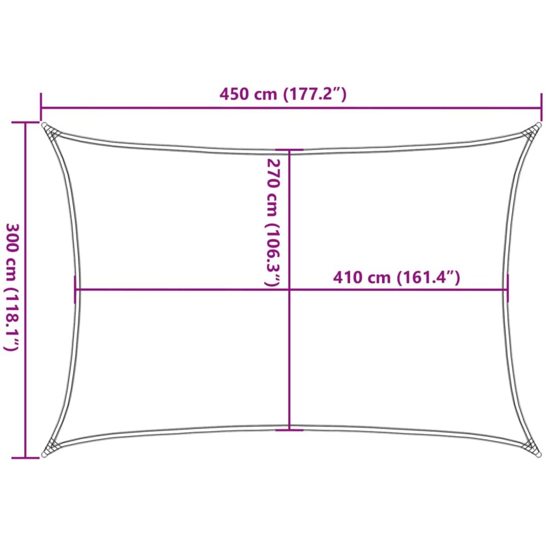 Solsegel 160 g/m² rektangulär blå HDPE vidaXL 3 x 4.5 m – bild 10