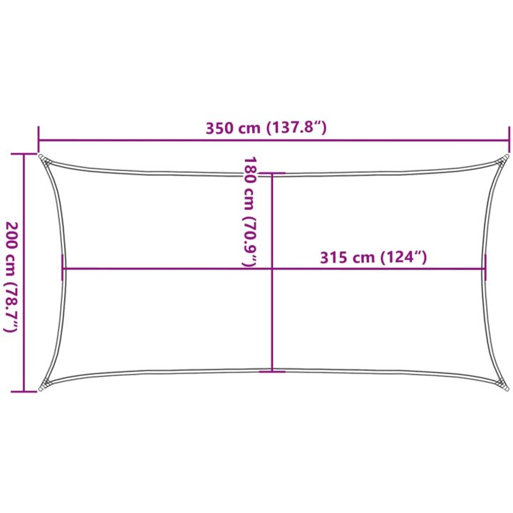 Solsegel 160 g/m² rektangulär ljusgrön HDPE vidaXL 2 x 3.5 m – bild 10