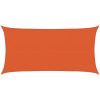 Solsegel 160 g/m² rektangulär orange HDPE vidaXL 3 x 6 m – miniatyr 2