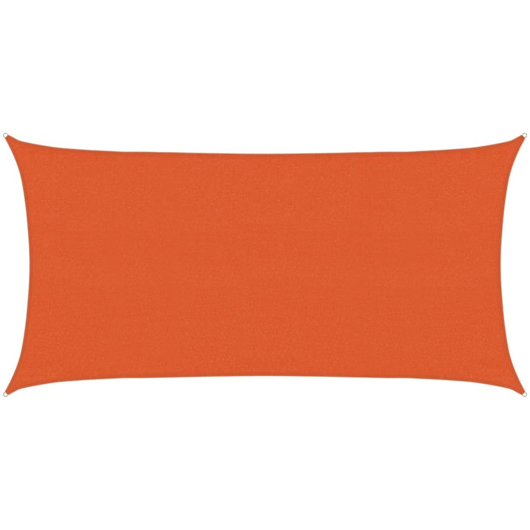 Solsegel 160 g/m² rektangulär orange HDPE vidaXL 3 x 6 m – bild 2