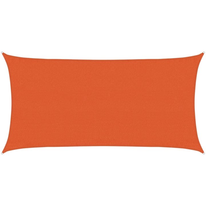 Solsegel 160 g/m² rektangulär orange HDPE vidaXL 3 x 6 m – bild 2