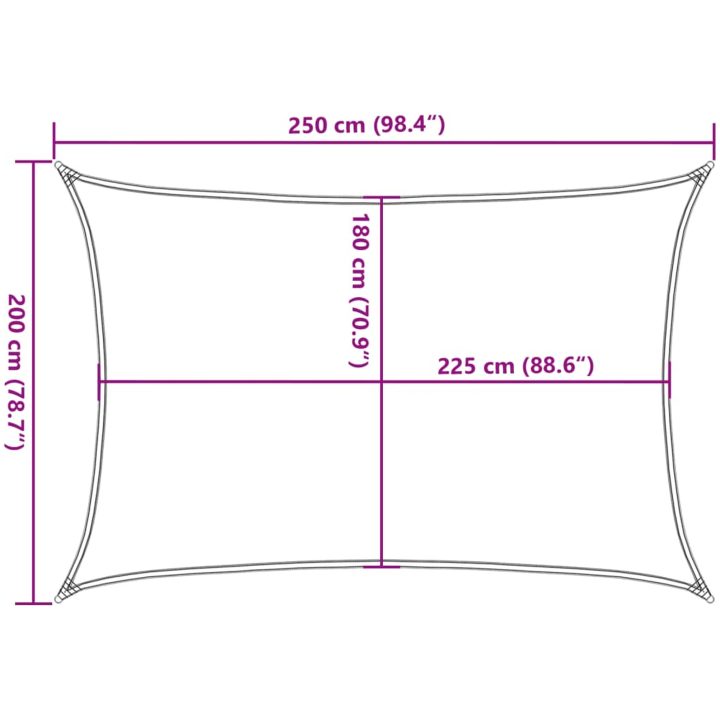 Solsegel 160 g/m² rektangulär sand HDPE vidaXL 2 x 2.5 m – bild 10