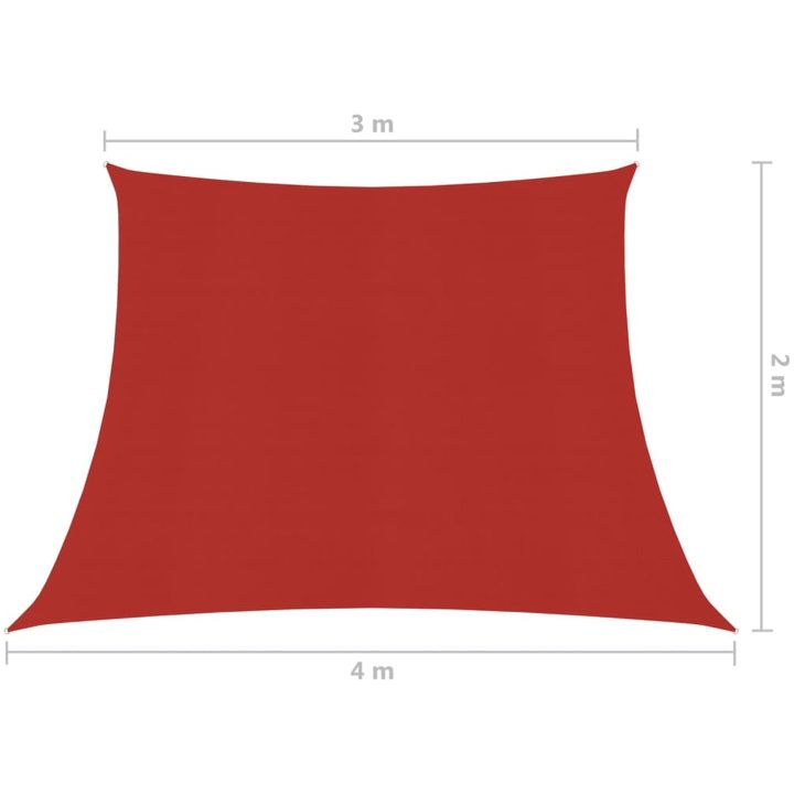 Solsegel 160 g/m² röd HDPE vidaXL 3/4 x 2 m – bild 7