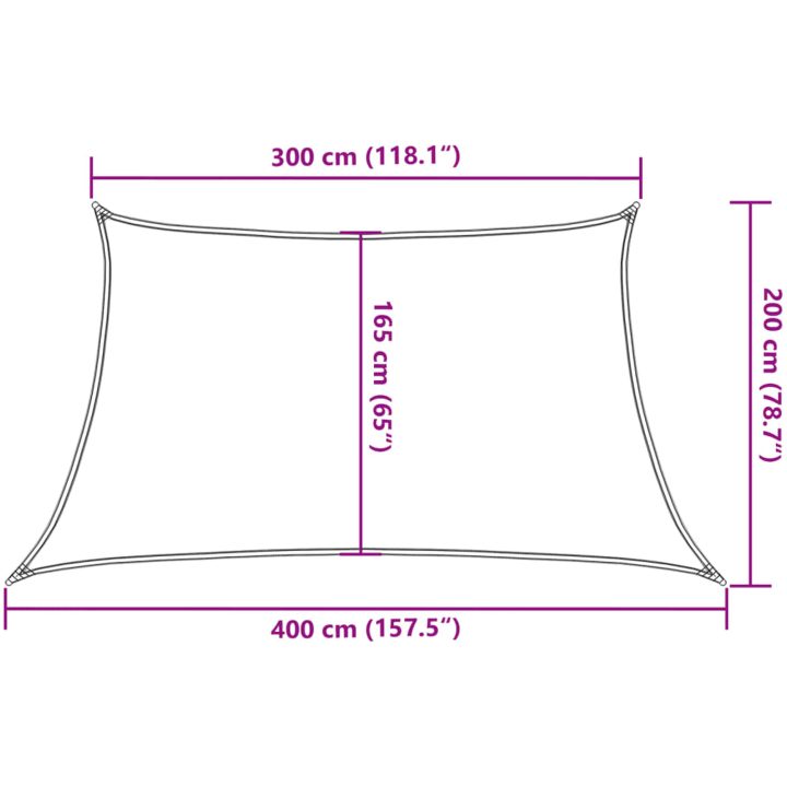 Solsegel 160 g/m² röd HDPE vidaXL 3/4 x 2 m – bild 10