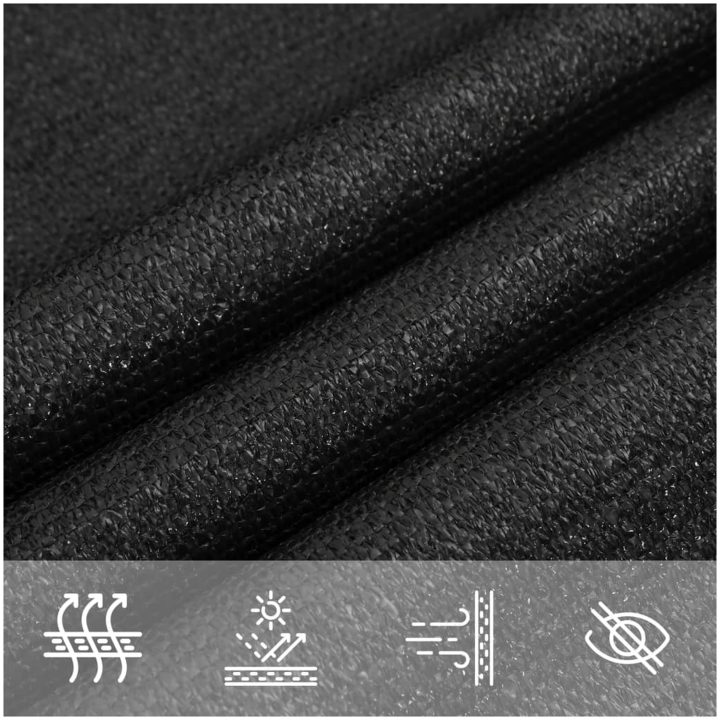 Solsegel 160 g/m² svart HDPE vidaXL 3/4 x 2 m – bild 7