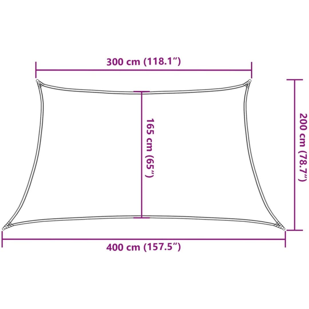 Solsegel 160 g/m² svart HDPE vidaXL 3/4 x 2 m – bild 10