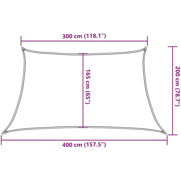 Solsegel 160 g/m² svart HDPE vidaXL 3/4 x 2 m – bild 10