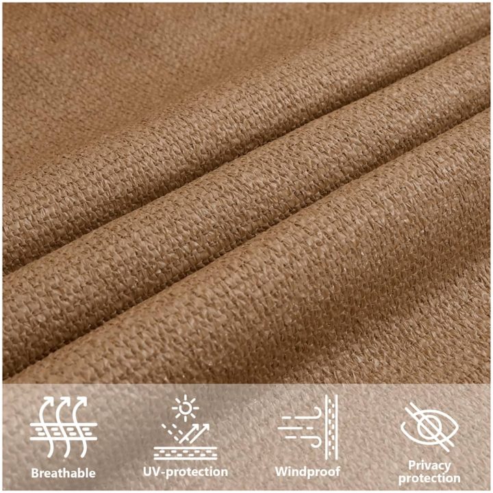 Solsegel 160 g/m² taupe HDPE vidaXL 3 x 3 x 3 m – bild 11
