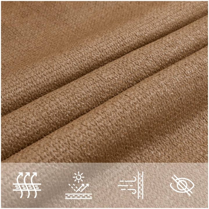 Solsegel 160 g/m² taupe HDPE vidaXL 3 x 3 x 3 m – bild 5