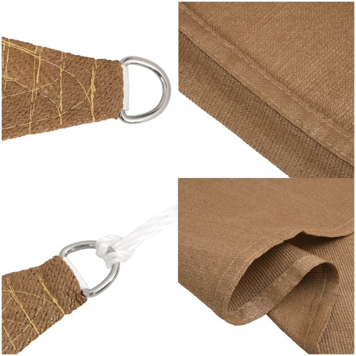 Solsegel 160 g/m² taupe HDPE vidaXL 3 x 3 x 3 m – bild 7