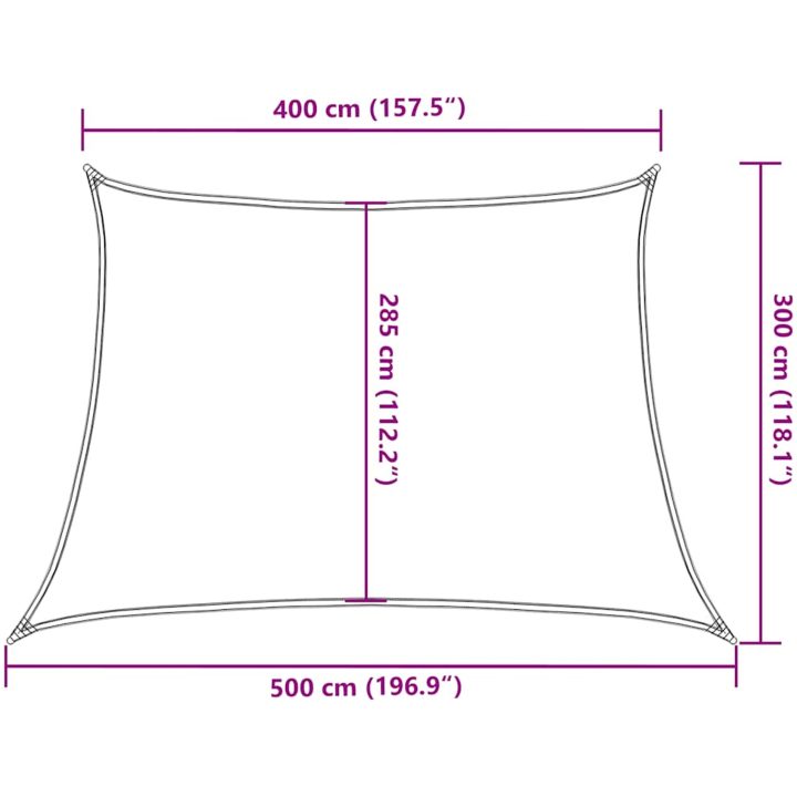 Solsegel 160 g/m² trapezoid gul HDPE vidaXL 4/5 x 3 m – bild 10