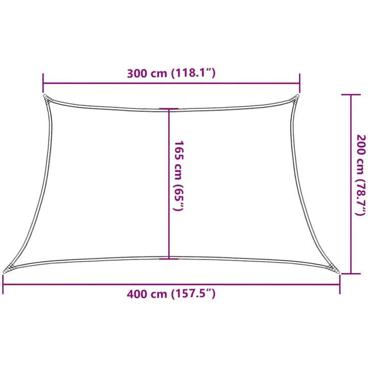 Solsegel 160 g/m² trapezoid orange HDPE vidaXL 3/4 x 2 m – bild 10
