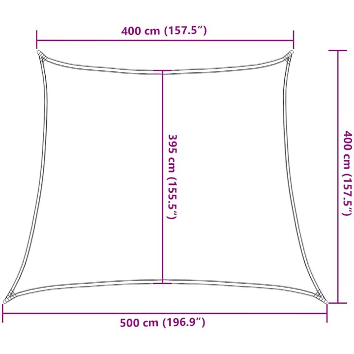 Solsegel 160 g/m² trapezoid svart HDPE vidaXL 4/5 x 4 m – bild 10