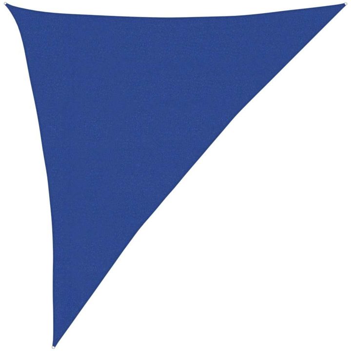 Solsegel 160 g/m² triangulär blå HDPE vidaXL 3 x 4 x 5 m – bild 2