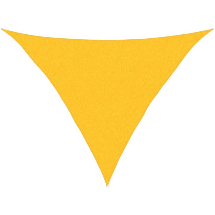 Solsegel 160 g/m² triangulär gul HDPE vidaXL 2.5 x 2.5 x 3.5 m – bild 2