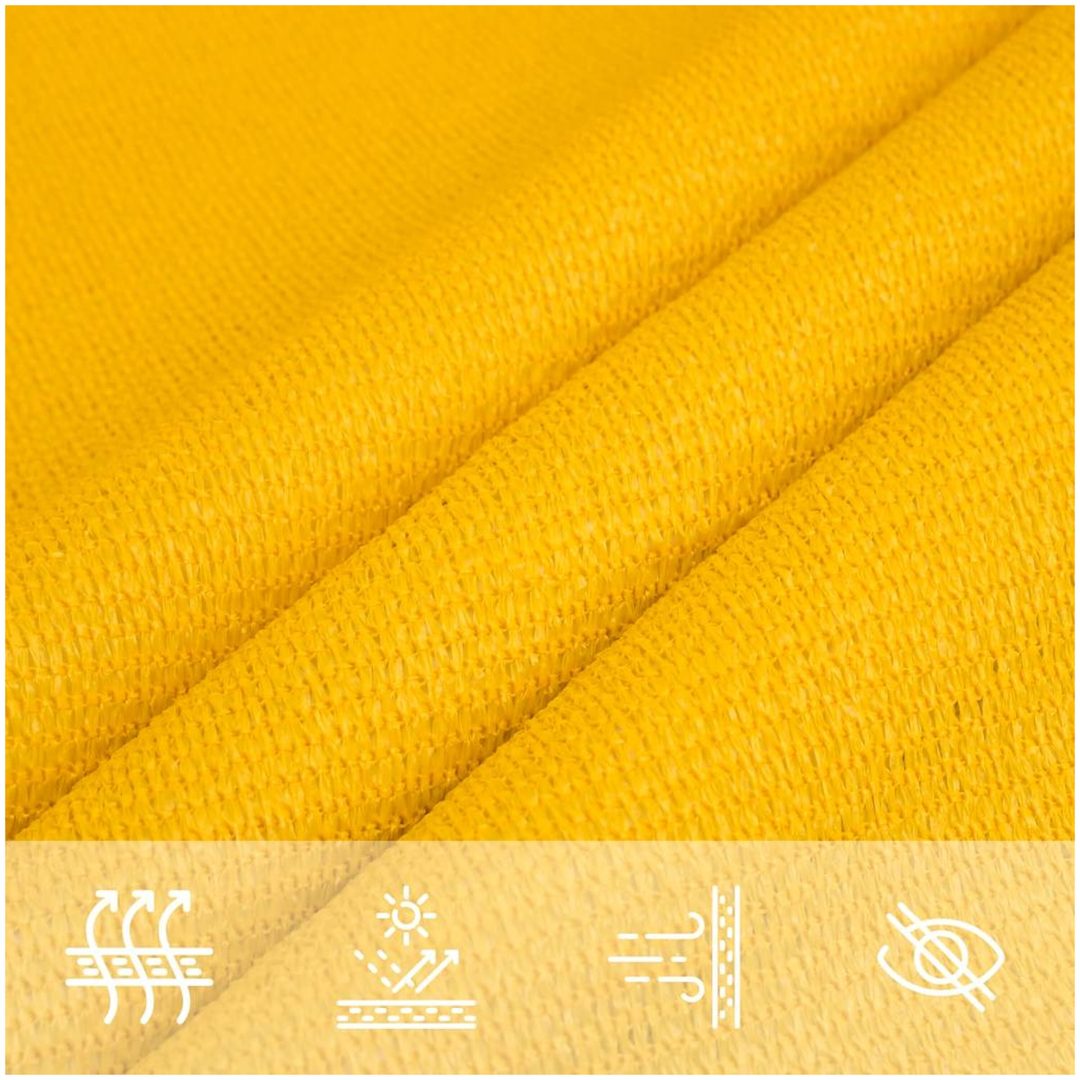 Solsegel 160 g/m² triangulär gul HDPE vidaXL 2.5 x 2.5 x 3.5 m – bild 7