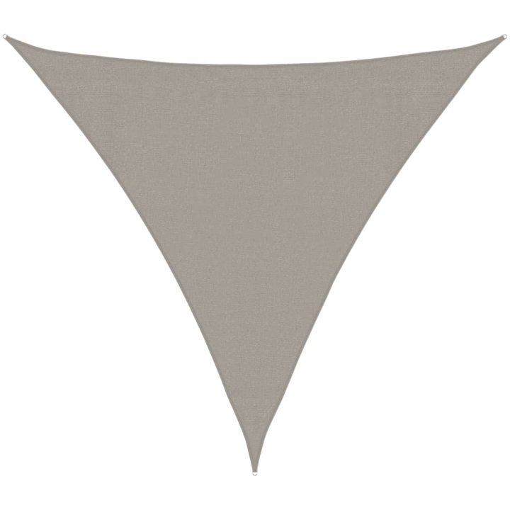 Solsegel 160 g/m² triangulär ljusgrå HDPE vidaXL 3 x 3 x 3 m – bild 2