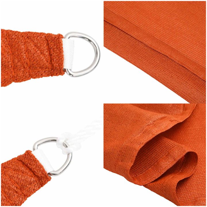Solsegel 160 g/m² triangulär orange HDPE vidaXL 2.5 x 2.5 x 3.5 m – bild 7