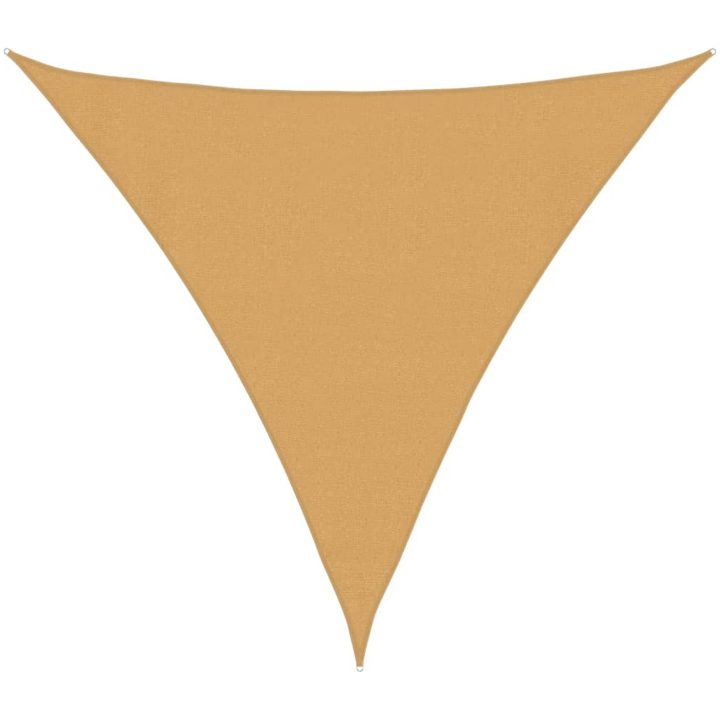 Solsegel 160 g/m² triangulär sand HDPE vidaXL 3 x 3 x 3 m – bild 2