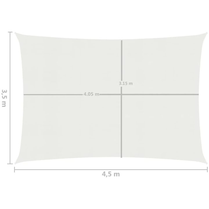 Solsegel 160 g/m² vit 3,5x4,5 m HDPE vidaXL 4.5 x 3.5 m – bild 7