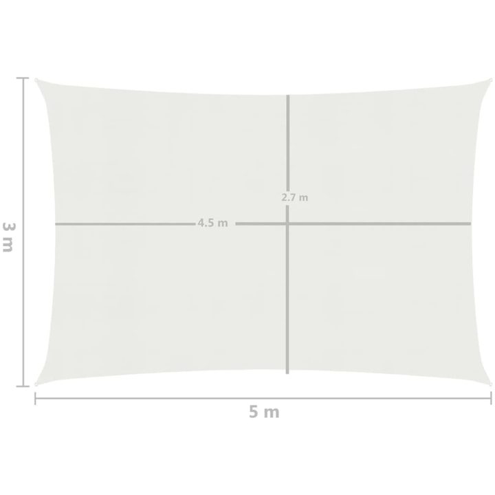 Solsegel 160 g/m² vit 3x5 m HDPE vidaXL 5 x 3 m – bild 7