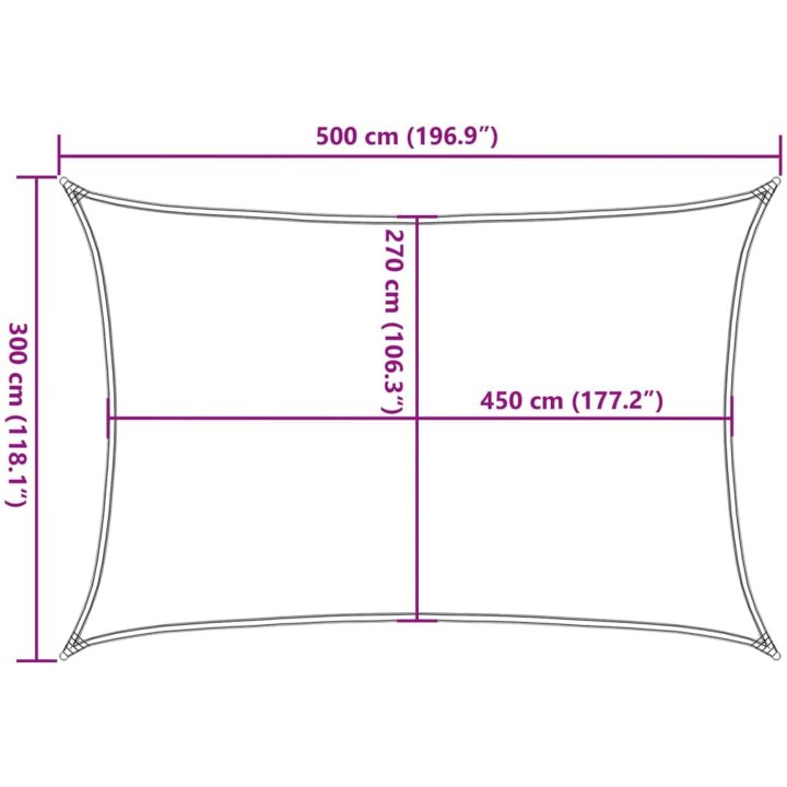 Solsegel 160 g/m² vit 3x5 m HDPE vidaXL 5 x 3 m – bild 10