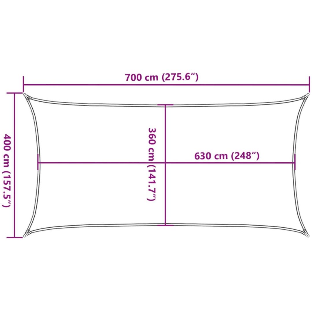 Solsegel 160 g/m² vit 4x7 m HDPE vidaXL 7 x 4 m – bild 10