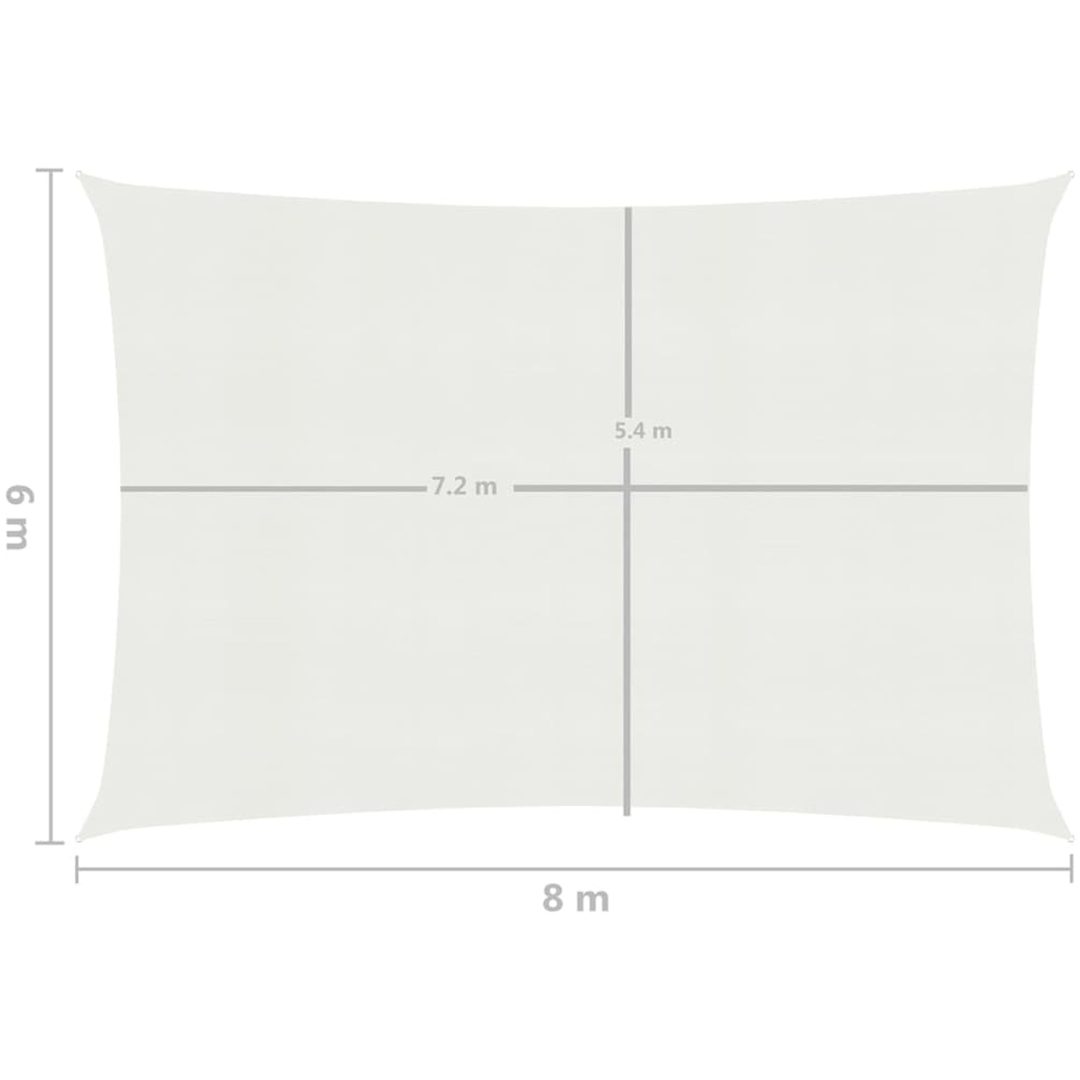 Solsegel 160 g/m² vit 6x8 m HDPE vidaXL 8 x 6 m – bild 7