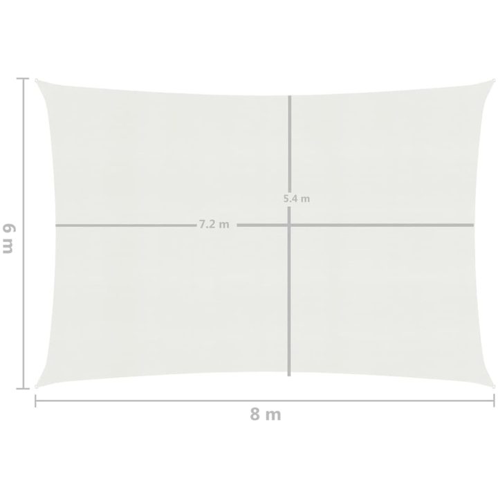 Solsegel 160 g/m² vit 6x8 m HDPE vidaXL 8 x 6 m – bild 7