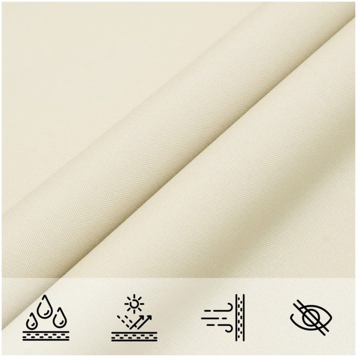Solsegel gräddvit 100% polyesteroxford vidaXL 2 x 2 x 2 m – bild 7