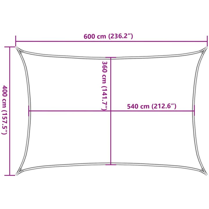 Solsegel HDPE rektangulärt antracit vidaXL 4 x 6 m – bild 10