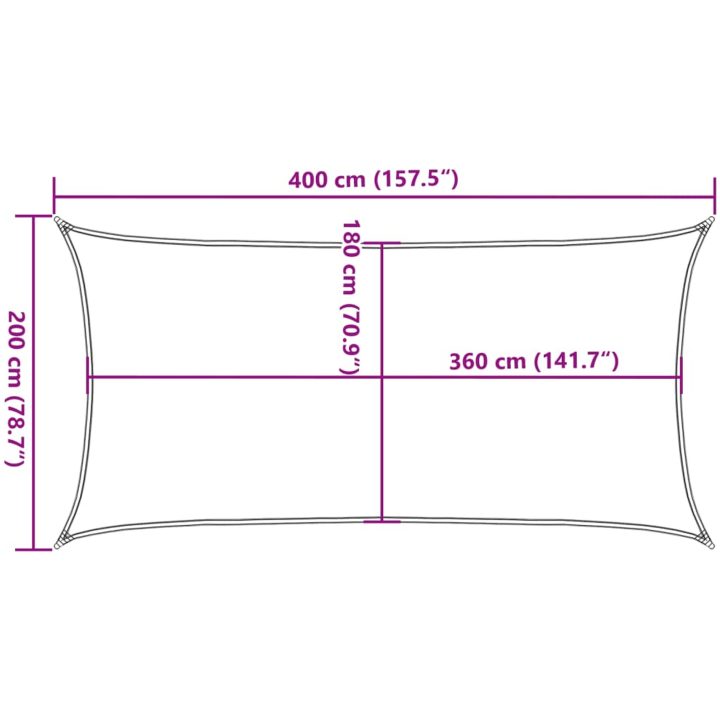 Solsegel HDPE rektangulärt beige vidaXL 2 x 4 m – bild 10