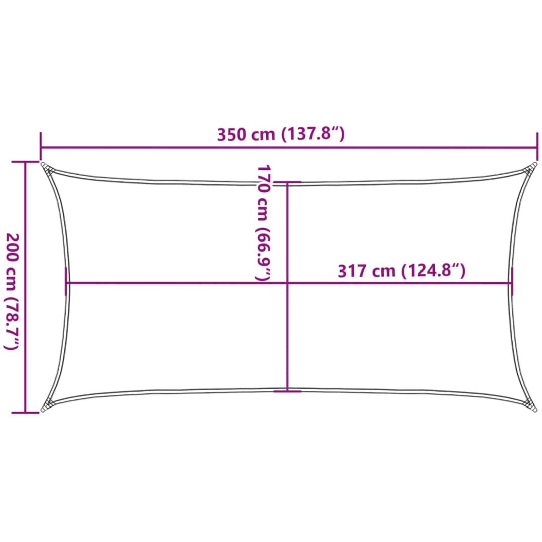 Solsegel ljusgrå 3,5x2 m 100% polyesteroxford vidaXL 2 x 3.5 m – bild 10