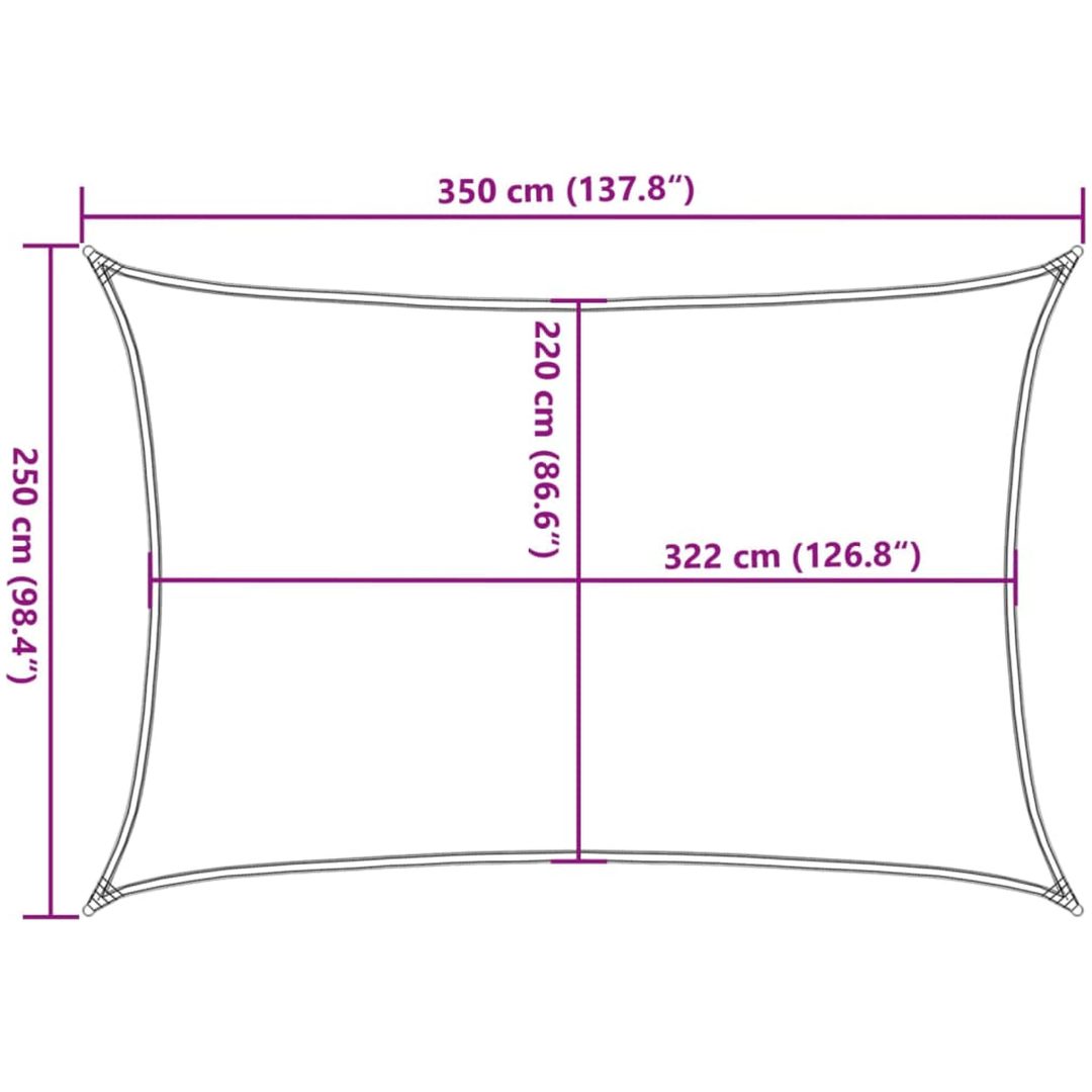 Solsegel ljusgrå 3,5x2,5 m 100% polyesteroxford vidaXL 2.5 x 3.5 m – bild 10