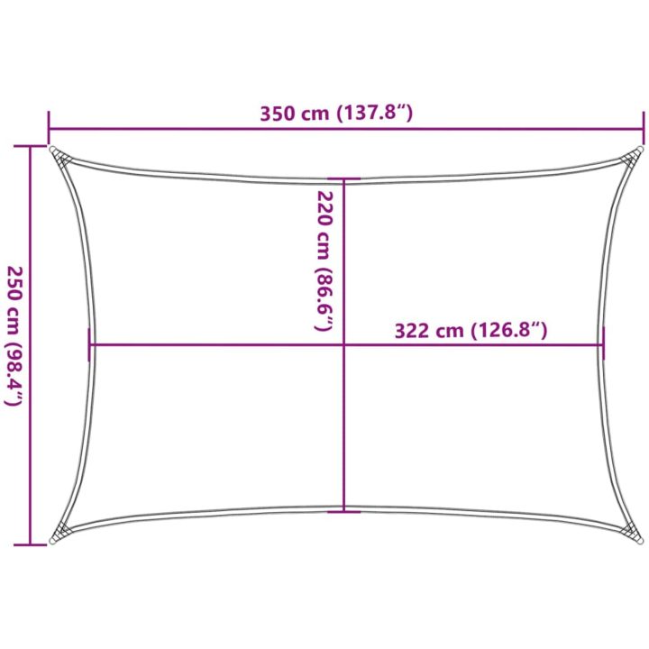 Solsegel ljusgrå 3,5x2,5 m 100% polyesteroxford vidaXL 2.5 x 3.5 m – bild 10