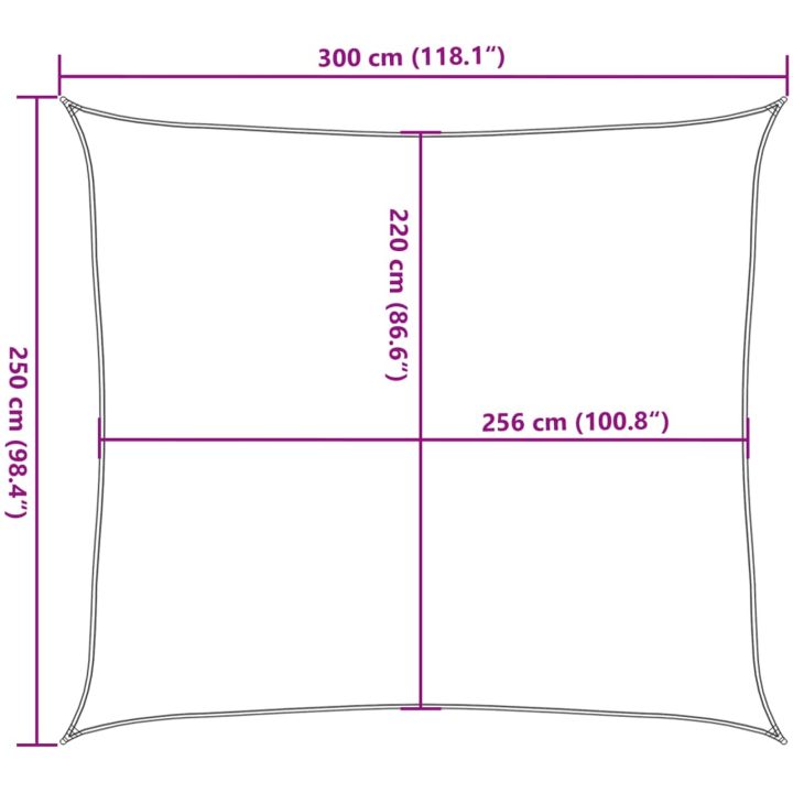 Solsegel ljusgrå 3x2,5 m 100% polyesteroxford vidaXL 2.5 x 3 m – bild 10
