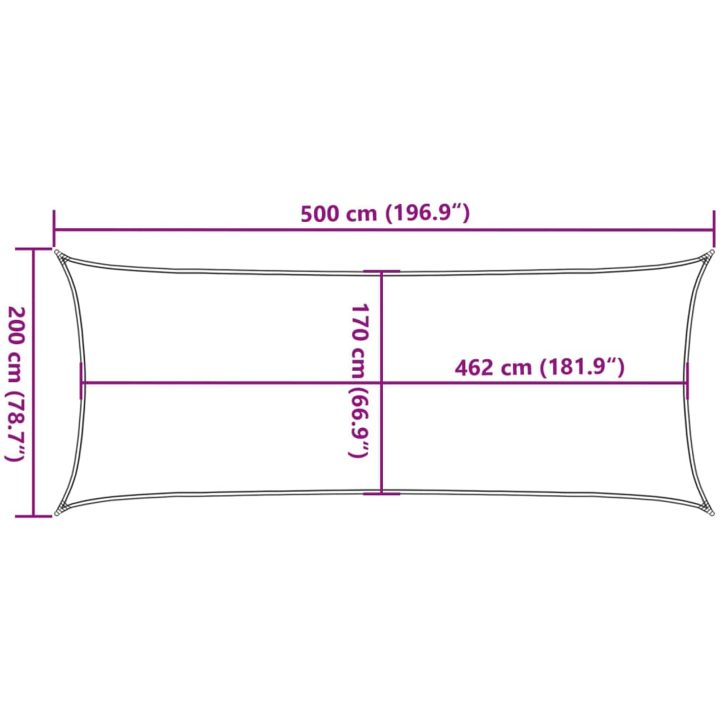 Solsegel ljusgrå 5x2 m 100% polyesteroxford vidaXL 2 x 5 m – bild 10