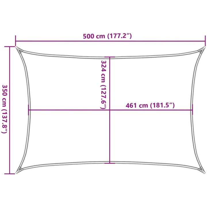 Solsegel ljusgrå 5x3,5 m 100% polyesteroxford vidaXL 3.5 x 5 m – bild 10