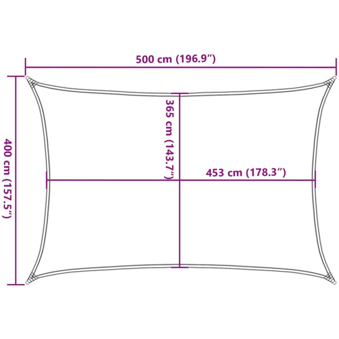 Solsegel ljusgrå 5x4 m 100% polyesteroxford vidaXL 4 x 5 m – bild 10