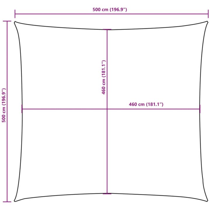 Solsegel oxfordtyg fyrkantig antracit vidaXL 5 x 5 m – bild 10